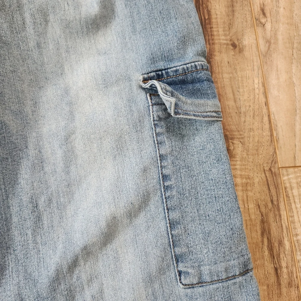 Ashley Mason Wide Leg Cargo Jeans 29 Paper Bag Waist